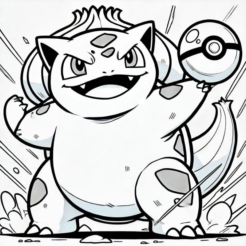 Ausmalbild Bulbasaur Pokemon zum Ausdrucken