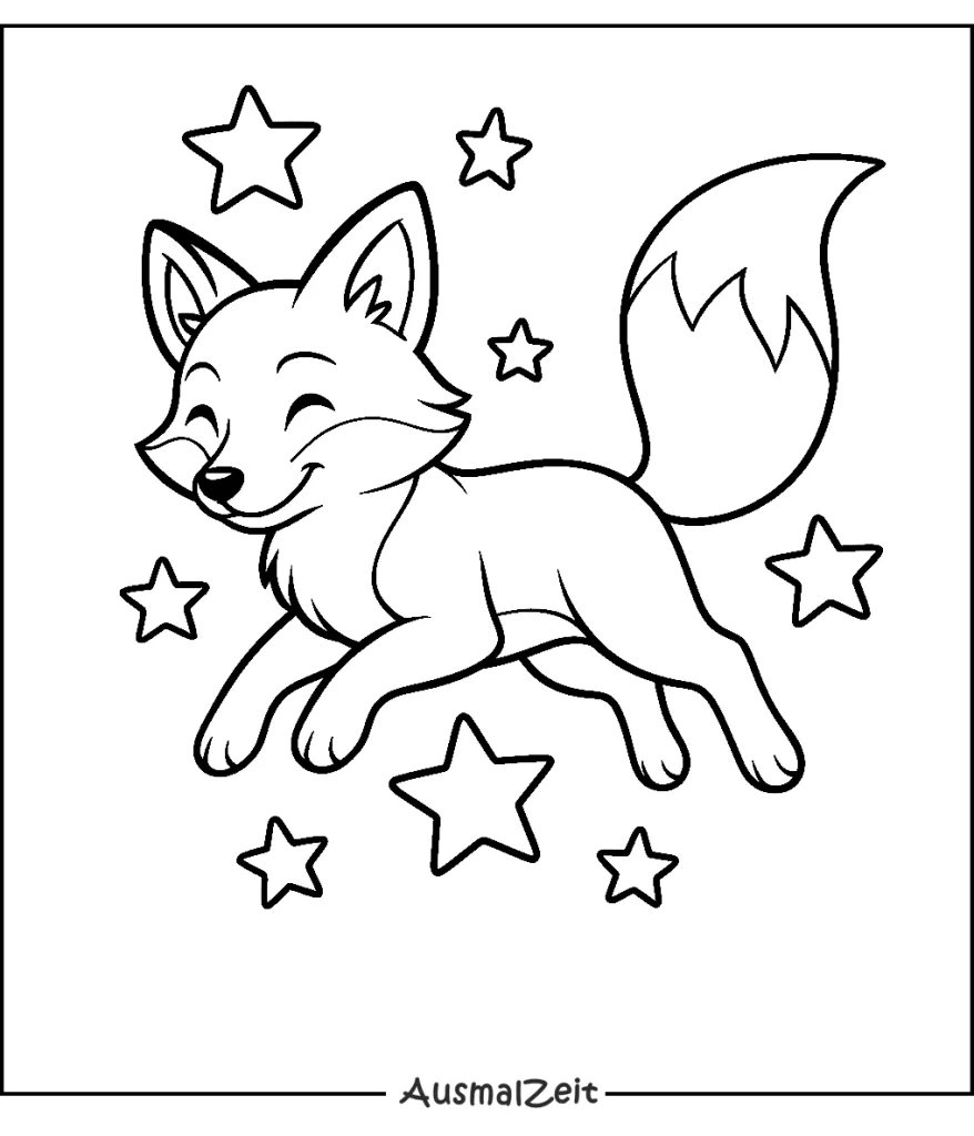 Fuchs Ausmalbild Einfach