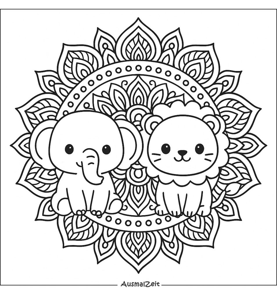 Mandala-Tiere für Kinder zum ausdrucken