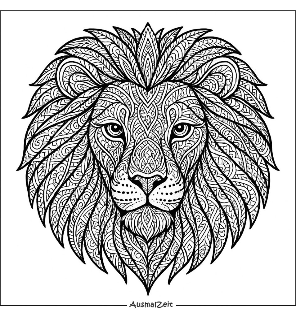 Löwe Tier Mandala Ausmalbild Erwachsene