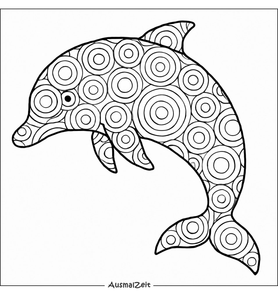 Delfin Tier Mandala Ausmalbild